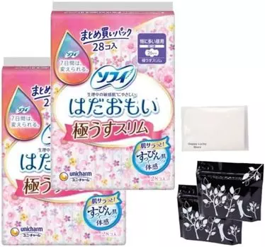 Sophie Hadaomoi Ultra Thin Slim Специально для дневного использования Крылышки 26 см 28 шт Unicharm Гигиенические прокладки Hadaomoi 2 (2 + случаев)