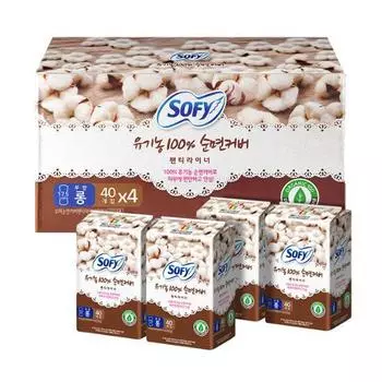 Sophie Organic Cotton Liner Regular 40P*4 / Long 40P*4 2 типа, выберите 1, корейские женские товары Regular 40p*4 (160 pieces)