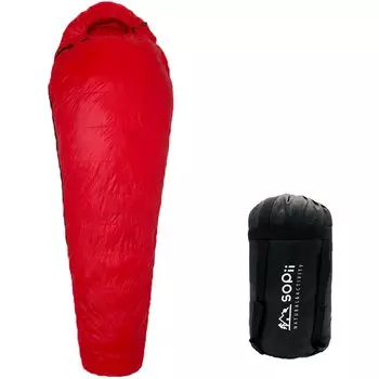 sopii down sleeping mummy compact sleeping fully all with compression belt bag, type, bag, washable, seasons, (red, 400g) красный
