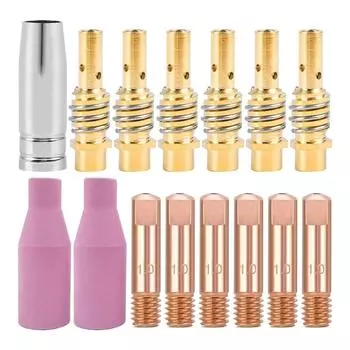 Сопла Держатель контактных насадок Комплект сварочных принадлежностей, MB15 Сварочные насадки 1,0 мм Держатель горелки Диффузор Защитный колпачок