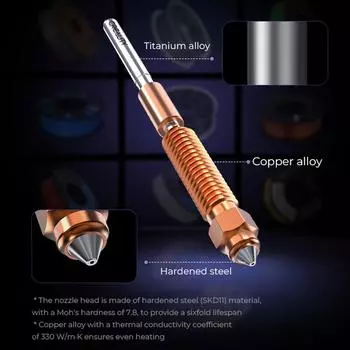 Сопло Creality Unicorn QuickSwap 0,6 мм, поддерживающее высокоскоростную печать со скоростью 600 мм/сек. Подходит для