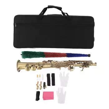 Сопрано-саксофон BB Key Sax Прямой инструмент для начинающих игроков среднего уровня Студент с Carr