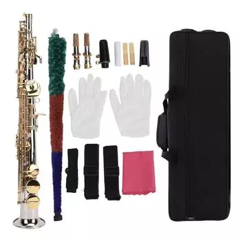 Сопрано-саксофон, латунный ключ Bb, ручной работы, профессиональный саксофон, полный комплект для практики исполнения