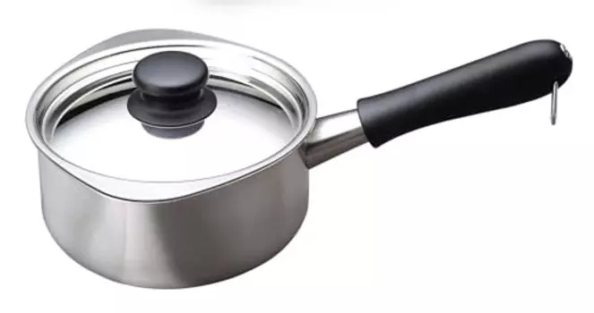 Sori Yanagi Одноручный горшок из нержавеющей стали диаметром 16 см, обеспечивающий удобство наливания и слива, Tsubame Sanjo Зеркало из нержавеющей стали с крышкой, нержавеющая сталь 18-8