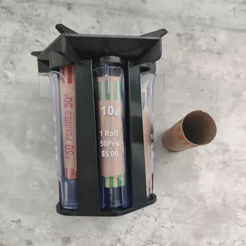 Сортировочная трубка для счетчика монет, 5 в 1, органайзер для хранения мелочи для магазина