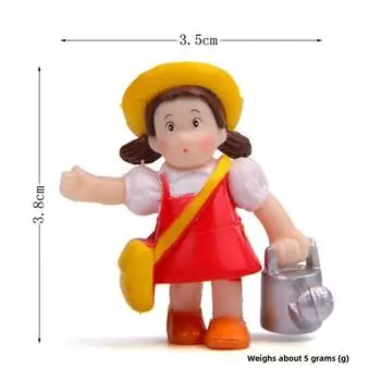 Сосед Мой Тоторо Аниме Персонаж Плащ Держащая Чайник Модель Девочки Украшение Pink Umbrella