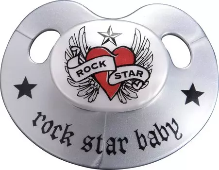 Соска-пустышка Baby Nova Rockstar Baby DX Heart and Wing M 18 месяцев~ красный
