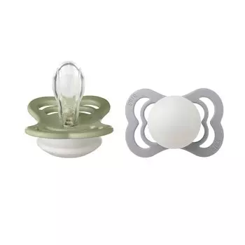 Соска-пустышка Bibs SUPREME флуоресцентная, набор из 2 шт. РАЗМЕР от 0 до 6 месяцев 160356 Sage GLOW (1) СВЕТЛЕНИЕ/Облако