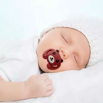 Соска-пустышка, прочная мультяшная картинка, удобная соска из силиконового материала для дома кофейный