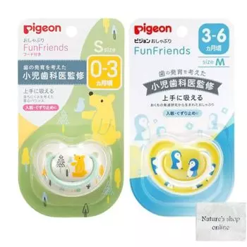 Соска-пустышка в виде голубя Fun Friends с рисунком месяцев и специальным чехлом, размер S Соска-пустышка в виде голубя Fun Friends с рисунком месяцев и специальным чехлом, размер M, желтый