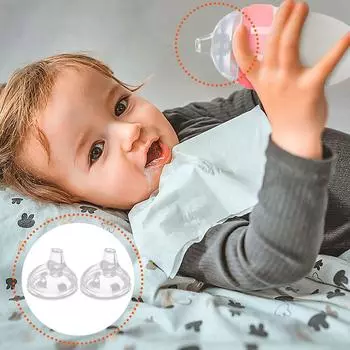 Соски с соломенной крышкой для детских бутылочек и детских бутылочек, пищевой силикон белый