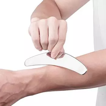 Соскребающий инструмент для ухода за мышцами и шеей, Меридиан Гуаша, мягкий серебряный