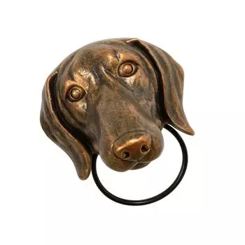 Состаренный винтажный стиль собачья голова молоток декоративная дверь ворота настенная статуя скульптура