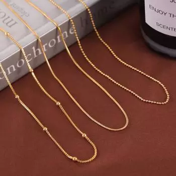 Составное ожерелье из титановой стали, женские круглые бусины, ожерелье из змеиной кости, не выцветает