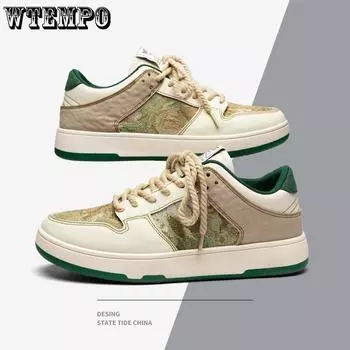 Сотни кроссовок Niche Design Sense Fashion Tide Shoes Мужские маленькие белые туфли Студенческие повседневные туфли Niche Design Low Help для мужчин 39 зелёный