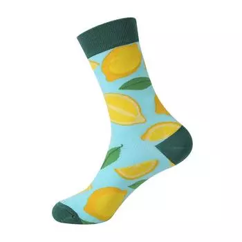 Сотни модных забавных хлопковых унисекс-мужских счастливых носков для улицы, скейтборда, фруктов, еды, панды, тигра, Harajuku, подарков для мальчиков, мужских носков, летних EUR 36 - 42