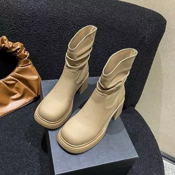 Сотни толстых нескользящих сапог с подошвой, женские летние удобные повседневные модные сапоги для шопинга на открытом воздухе 35 абрикосовый