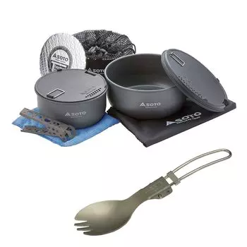 SOTO Japanese Cooker Storage Mountain Disaster Navigator Cook Spoke Set Set, Lightweight, Compact, Aluminum, Durable, Rust-resistant, Case, Outdoor,