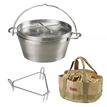 SOTO Сделано в Японии из голландской нержавеющей стали, без приправ, легко моется, устойчив к воздействию высоких температур и ржавчины, глубокая газовая жаропрочная жаровня из нержавеющей стали, набор из 10 дюймов (Сделал серебряный