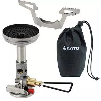 SOTO SOD-310 Single Burner, Compact Stove, Equipped with Micro Regulator (High Firepower, Wind Resistant), OD Can, Storage Pouch Included, Solo, Trekk