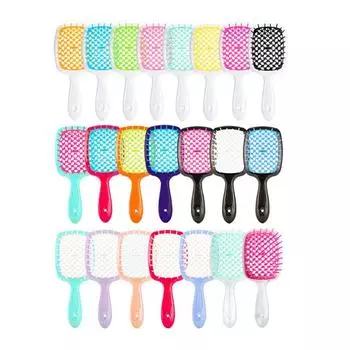 Сотовая сетчатая расческа без завязок, массажная расческа для прямых волос, полая расческа