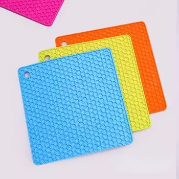 Сотовые круглые силиконовые теплоизоляционные подушечки, оптовая продажа, квадратные подставки, бытовые кухонные коврики в скандинавском стиле