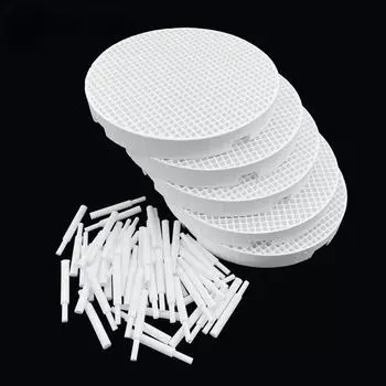 Сотовые лотки для обжига и циркониевые керамические штифты для зубных техник 3 trays with 40 pins белый