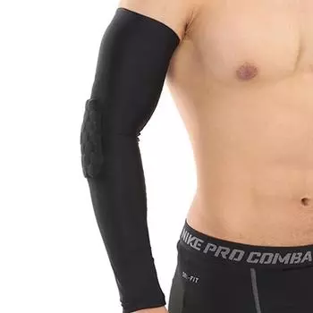 Сотовые защитные нарукавники для предотвращения столкновений, фитнес-бег, тренировка, солнцезащитные рукава, дышащие спортивные налокотники 1 pair M чёрный