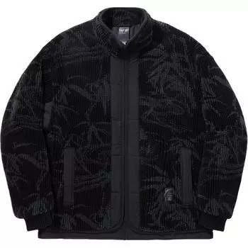 Сотрудничество Li Ning X Джеки Чан Серия Кунг-фу Принт по всей поверхности Свободный крой Воротник-стойка Вязаная хлопковая куртка на молнии Мужские куртки Черный AFMU027-2 S