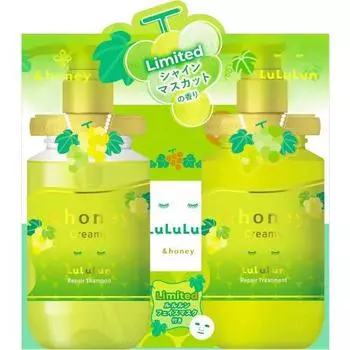 [Сотрудничество LuLuLun] &honey And Honey Creamy Repair Limited Pair Set [Шампунь для основной части/Лечение для основной части/Маска для лица 1 шт.] Shine Muscat