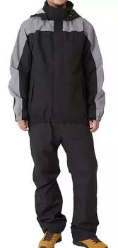 SoTryAngel Дождевик Верх и низ Комплект Черный x Темно-серый Размер M Куртка для активного отдыха Водонепроницаемая Водоотталкивающая Велосипед Поездки в школу Поездки на работу