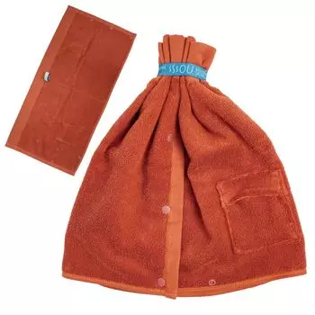 SOU от RAKUSE Шапка для сауны с регулировкой размера С товарами для сауны Большое полотенце для сауны (Стираемый / 2-шаговый / карманный) Многофункциональный (Полотенце / 100% хлопок) Мужской оранжевый