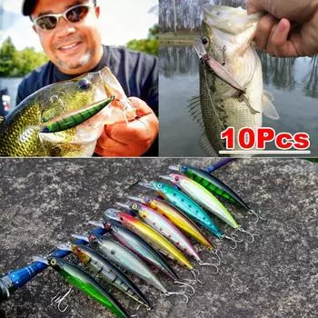 Sougayilang 10 шт. жесткая рыболовная приманка Isca искусственные тонущие приманки гольяна