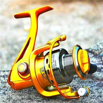 Sougayilang 13+1 шарикоподшипники, спиннинговая рыболовная катушка, золотая левая/правая складная ручка 2000