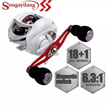 Sougayilang 18 + 1BB рыболовная катушка с сильным сопротивлением 10 кг правые/левые колеса для ловли карпа рыболовная отслеживающая катушка Memancing Right Hand чёрный