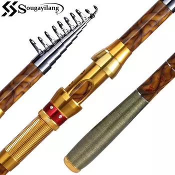 Sougayilang 1,8-3,6 м телескопическая удочка из углеродного волокна рыболовный спиннинг удочка рыболовный инструмент 1.8 m золотой