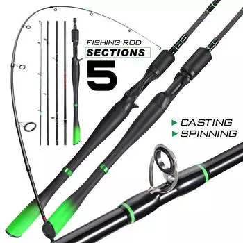 Sougayilang 1,8 м 2,1 м 2,4 м Спиннинг/Кастинг портативная дорожная удочка 5 секций приманка рыболовная спиннинговая удочка сверхлегкая карповая удочка 1.8M Casting rod