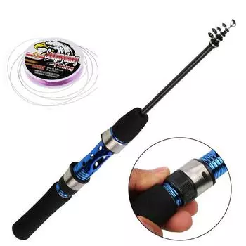 Sougayilang 1 шт. Joran Pancing телескопическая портативная удочка для путешествий и путешествий синий