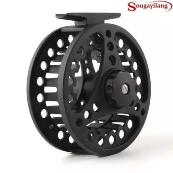 Sougayilang 3 BB 5/6 Сверхлегкая катушка для ловли нахлыстом с большой алюминиевой шпулей черного и серебристого цвета чёрный