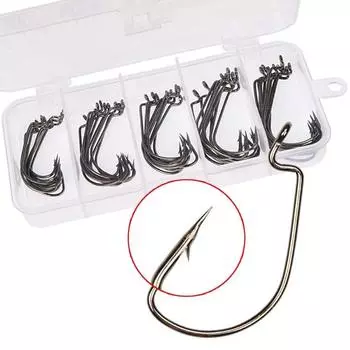 Sougayilang 50шт рыболовный крючок из высокоуглеродистой стали с червяком