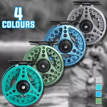 Sougayilang 5/6 7/8 серый голубой зеленый синий нахлыстовая катушка рыболовная катушка рыболовная катушка открытый путешествия рыболовный инструмент рыболовная катушка 5/6 серый