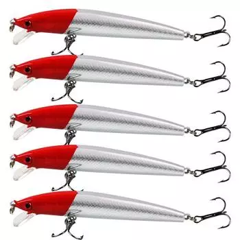 SOUGAYILANG 5 шт. рыболовный крючок, приманка 12 см, супер длина, рыболовная приманка, кривошипные приманки, рыболовная приманка, жесткая приманка для рыбалки 5pcs