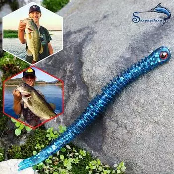 Sougayilang 6 шт. синяя резиновая приманка для морской и пресноводной рыбалки, рыболовные снасти для креветок, приманки для плавания