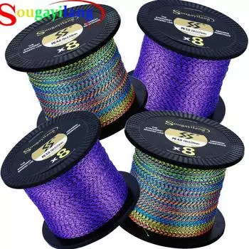 SOUGAYILANG 8 нитей плетеная леска, устойчивая к истиранию плетеная леска, невероятная леска с нулевым растяжением 150M&0.128 фиолетовый