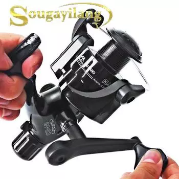 Sougayilang ABS Карповая рыболовная катушка 5,1: 1 Спиннинговая рыболовная катушка для ловли карпа, форели, окуня 1 чёрный