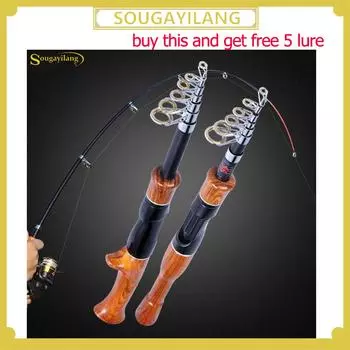 SOUGAYILANG древесная удочка, удочка, спиннинговая удочка, телескопическая удочка, рыболовные инструменты, принадлежности для рыбалки Casting1.6M