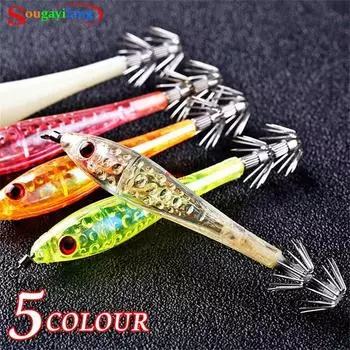 Sougayilang кальмар наживка для рыбалки зонтик крючок из нержавеющей стали осьминог жесткая рыболовная приманка Pack of 5