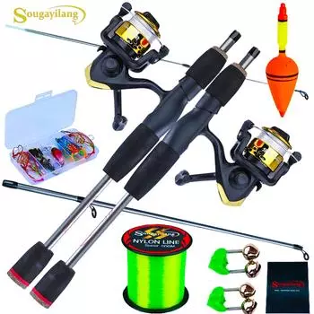 Спиннинг с катушкой в ассортименте золотой