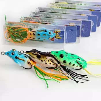 Sougayilang Полая лягушка Рыболовная приманка Искусственные мягкие верхние водные приманки для окуня Змееголовые рыболовные приманки 1pcs серый