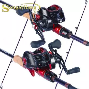 SOUGAYILANG Портативная дорожная рыболовная удочка, комбинация из 4 секций, удочка для литья с 17 + 1BB, катушка для приманки 1.8M&Right
